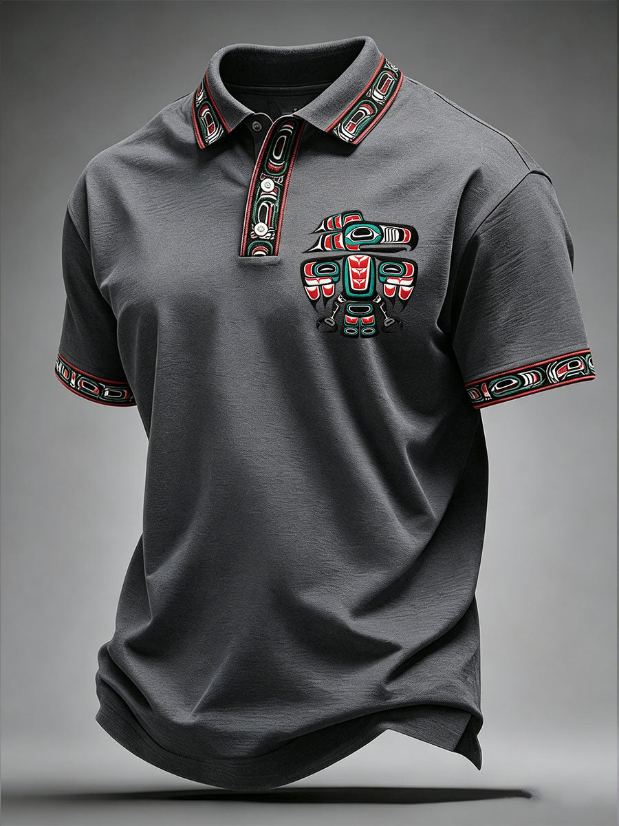 Men's Indigenous Totem Art Casual Top