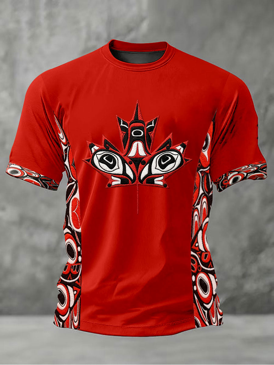 Men's Indigenous Print Casual T-shirt