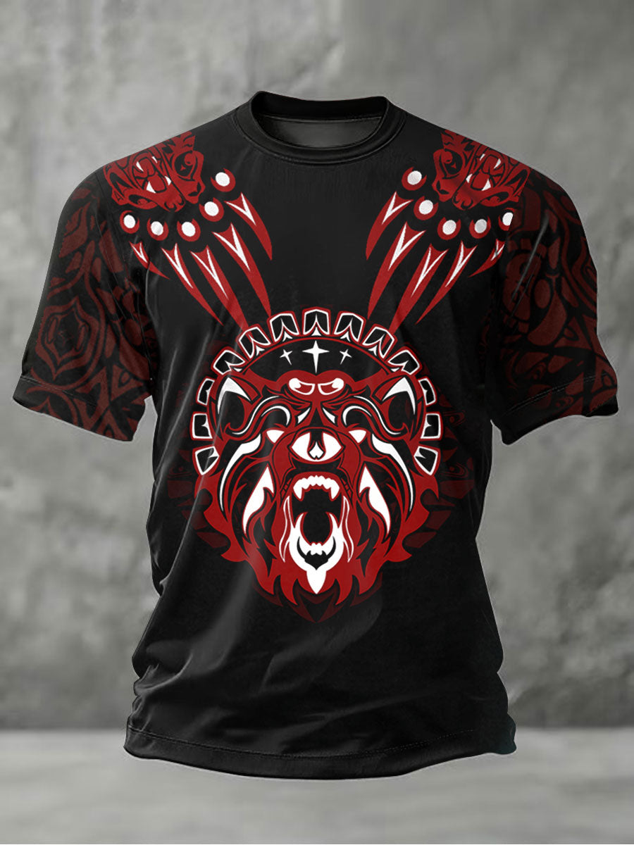Men's Indigenous Print Casual T-shirt