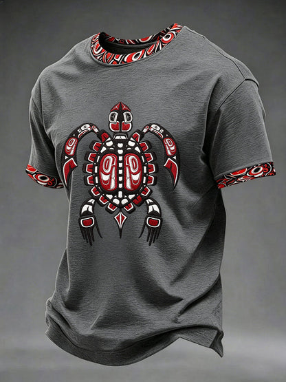 Men's Indigenous Totem Art Casual T-Shirt