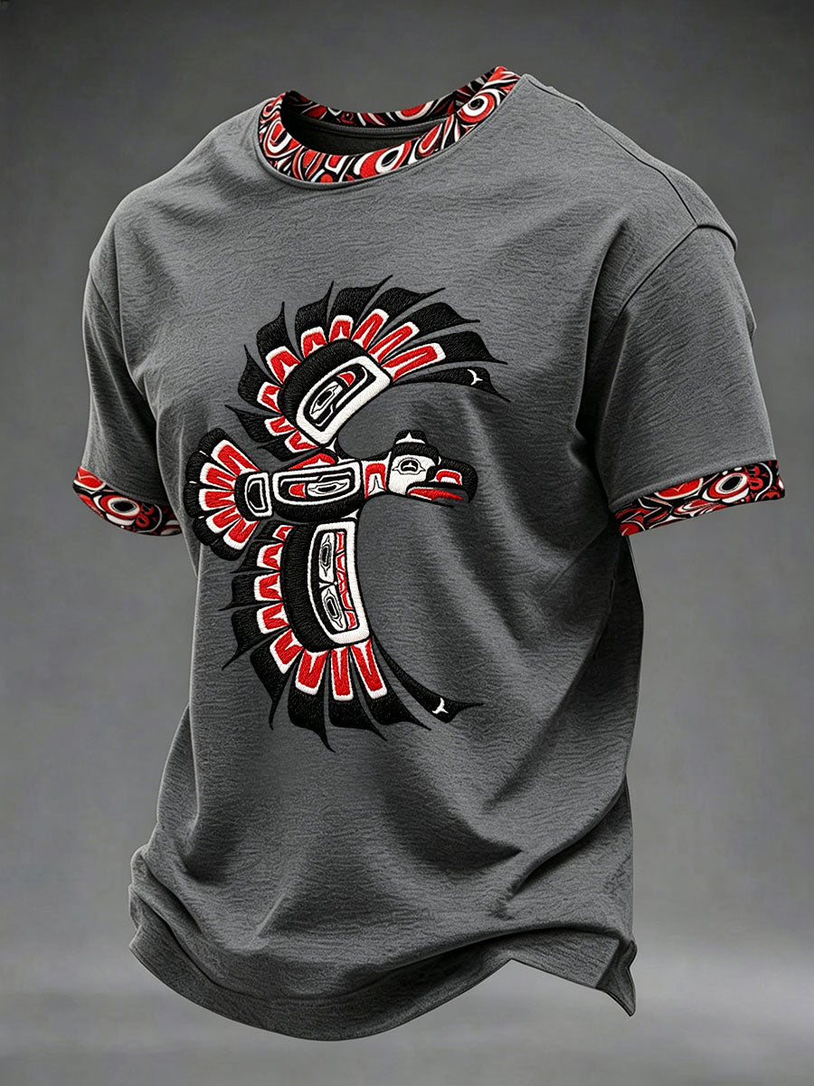 Men's Indigenous Totem Art Casual T-Shirt