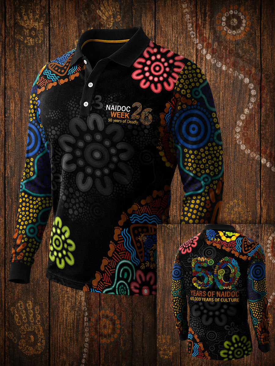 Men's NAIDOC Week Aboriginal Art Printed Casual Tops