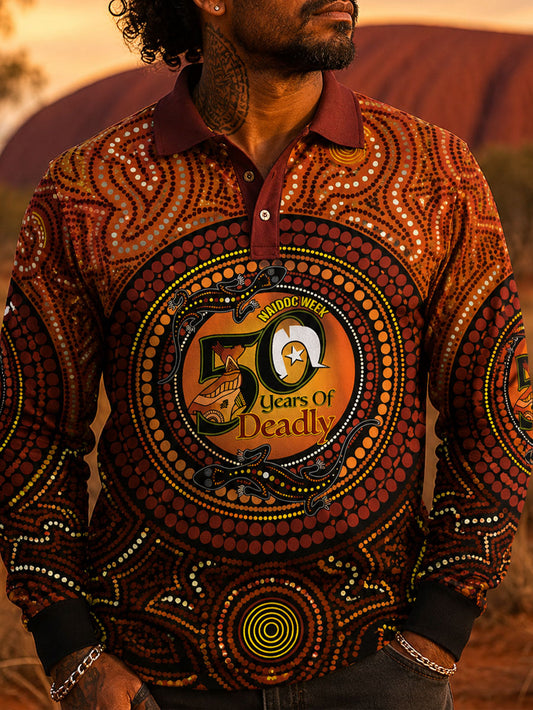 Men's NAIDOC Week Aboriginal Art Printed Casual Tops