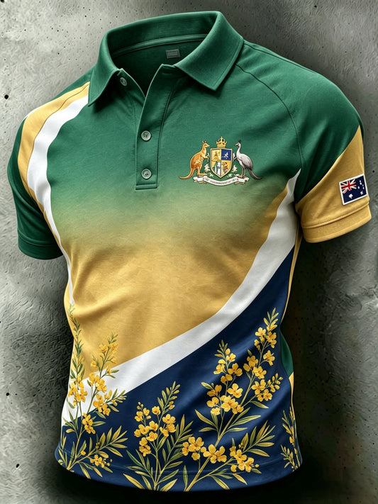 Men's Australian Football lover Printed polo shirt