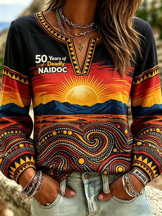 Women's AU Aboriginal Art NAIDOC Week Printed Top