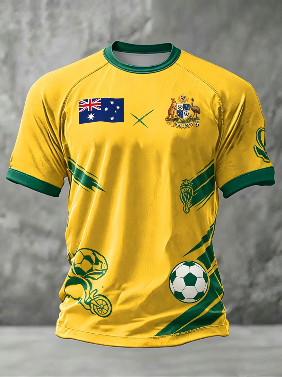 Men's  Australian Football lover Print short sleeve t-shirt