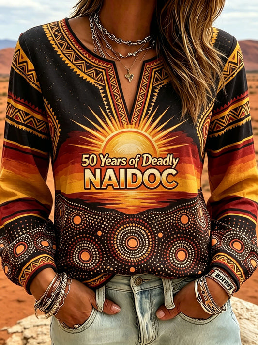 Women's AU Aboriginal Art NAIDOC Week Printed Top