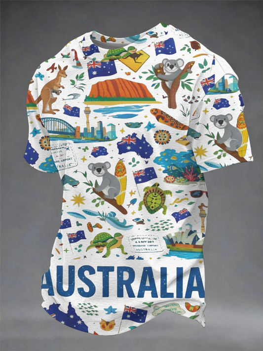 Men's Australian Print short sleeves t-shirt