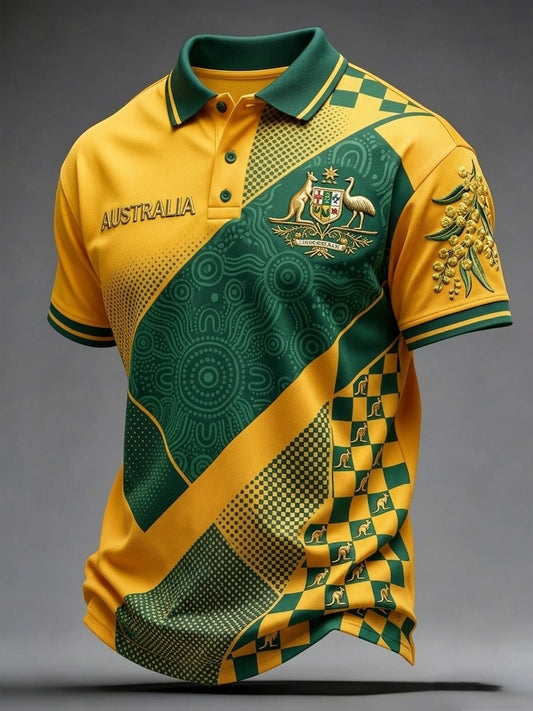 Men's Australian Football Lover Short Sleeve Polo Shirt