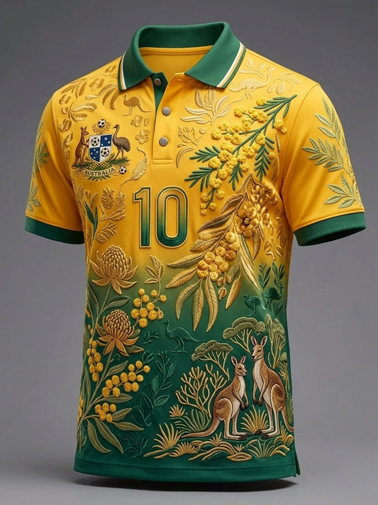 Men's Australian Football Lover Short Sleeve Polo Shirt
