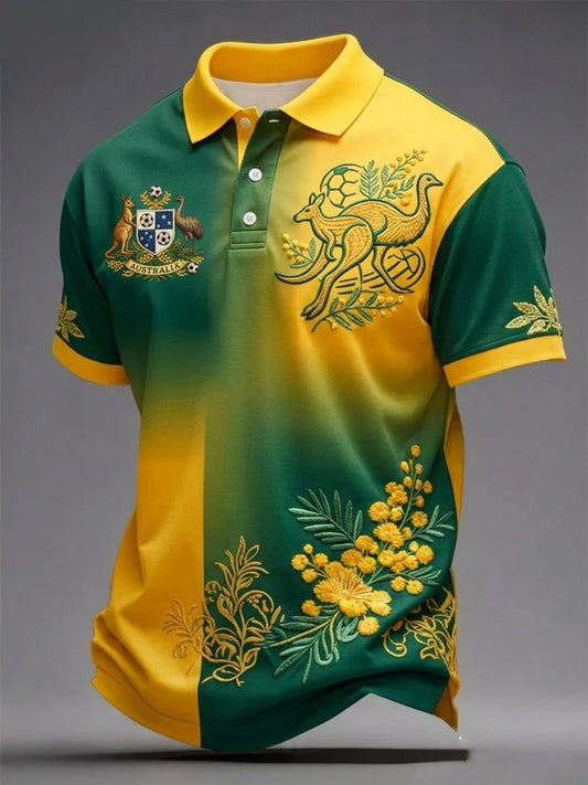Men's Australian Football Lover Short Sleeve Polo Shirt