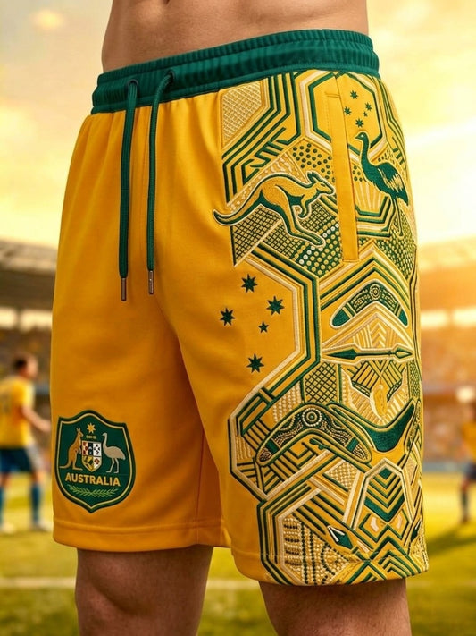 Men's Vintage Australian Football Lover 2026 Printed Short Pants
