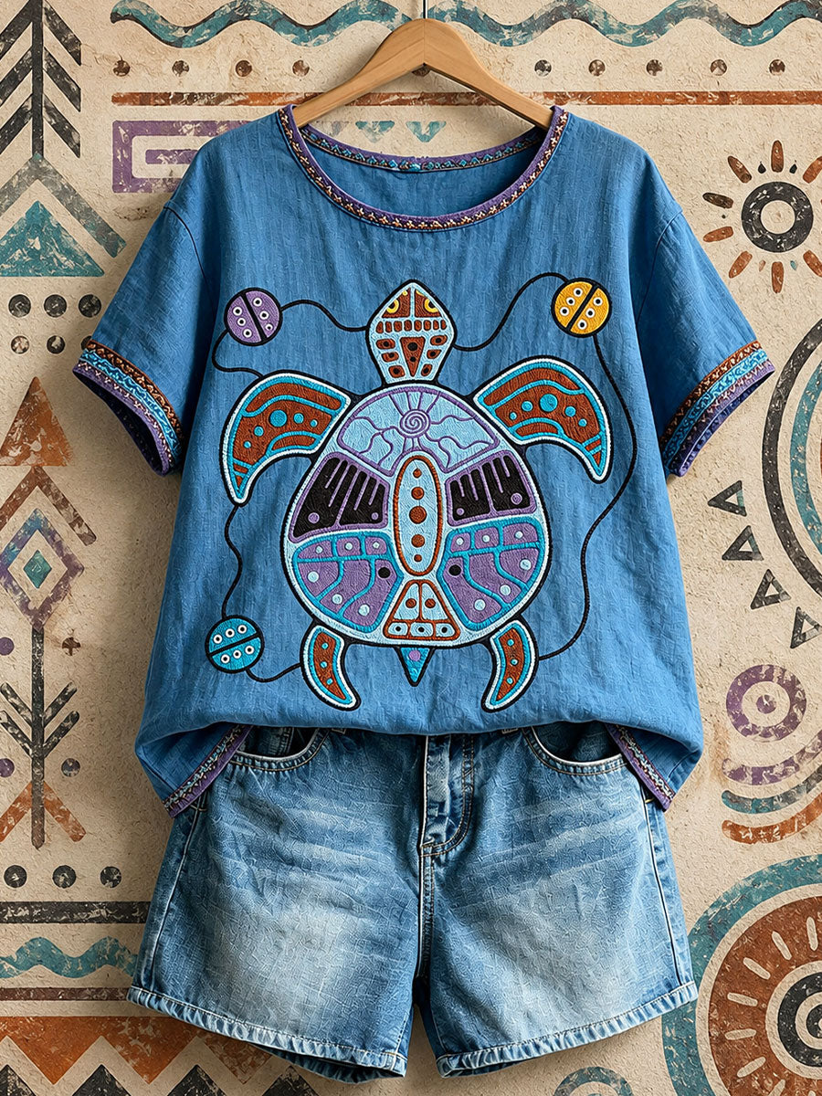 Women's Native Turtle Art Tops