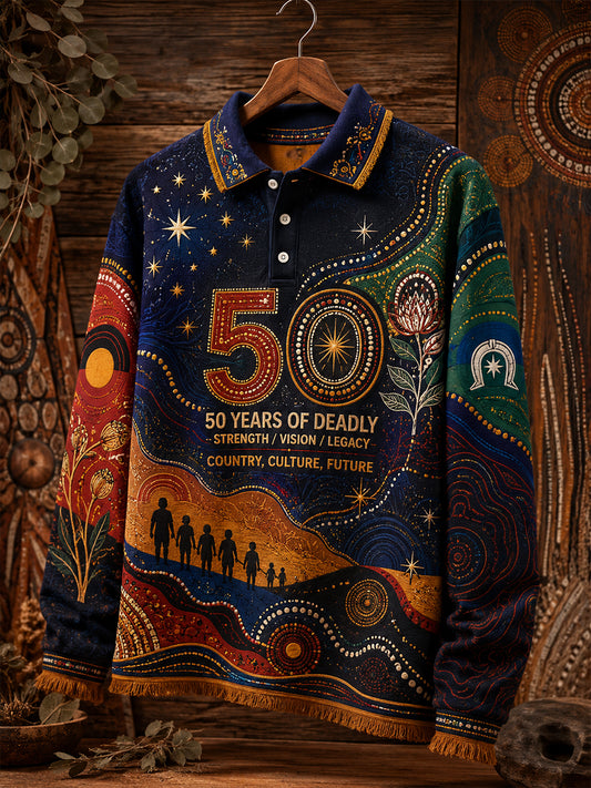 Men's Australian Aboriginal Culture Art NAIDOC WEEK Printed Casual Tops