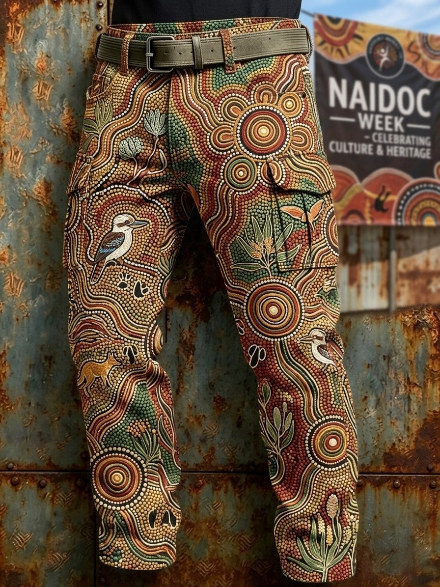 Men's AU Aboriginal Art NAIDOC Week Business Style Casual Work Trousers