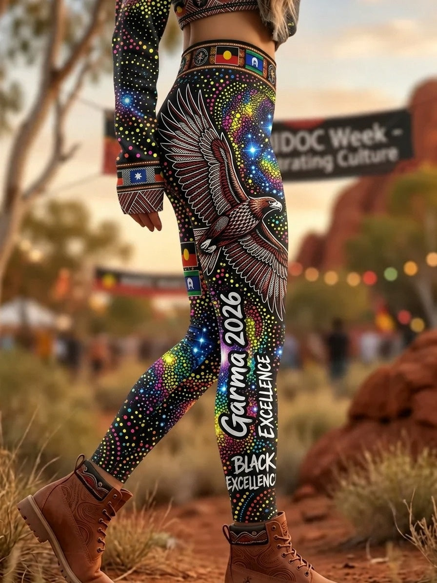 Women's AU Aboriginal Culture  Printed Sports Stretch Leggings