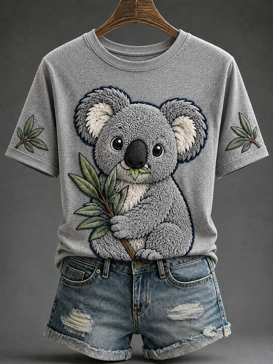 Women's Koala Print Casual T-shirt