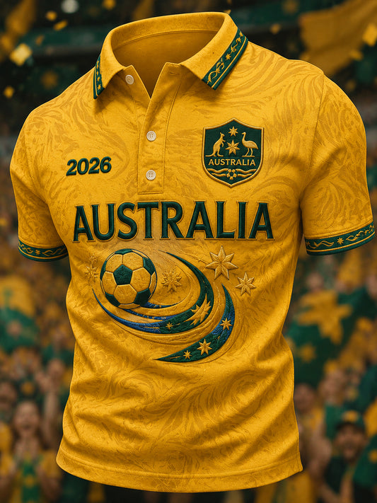 Men's Australia Soccer Fan Gift Short Sleeve Top