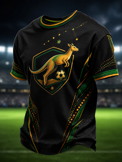Men's Australian football print short sleeves t-shirt