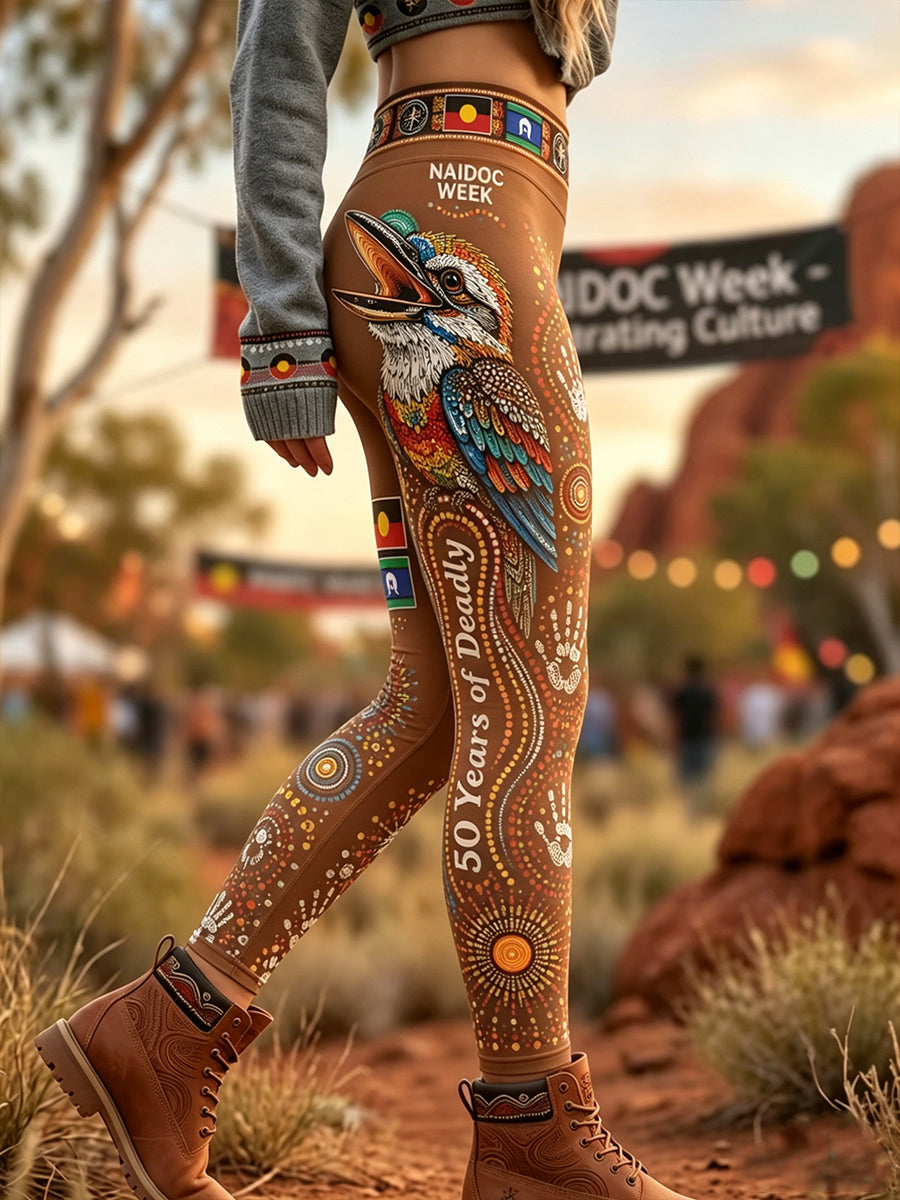 Women's Australia Naidoc Week High-Waisted Slim Fit Casual Leggings