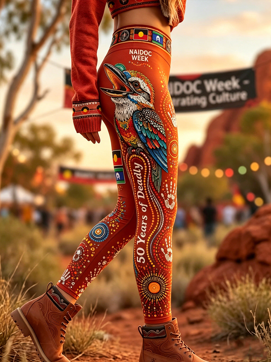 Women's Australia Naidoc Week High-Waisted Slim Fit Casual Leggings