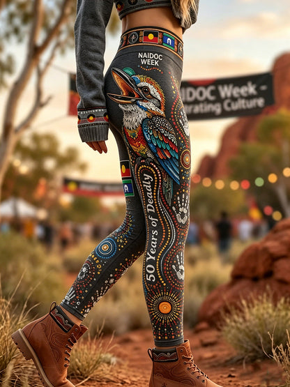 Women's Australia Naidoc Week High-Waisted Slim Fit Casual Leggings