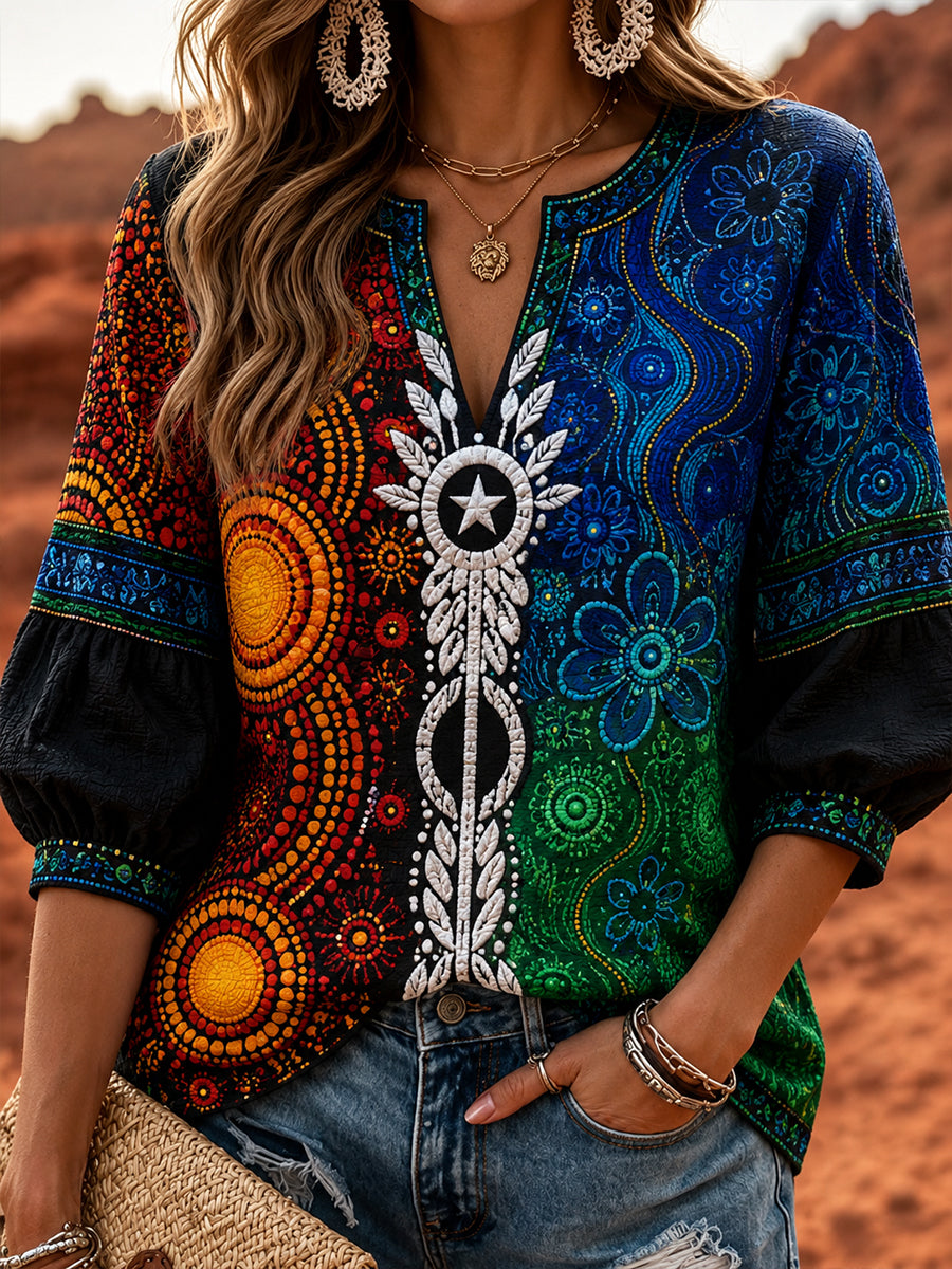 Women's Australia Naidoc Week Art Print Casual Top