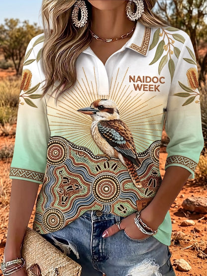 Women's Australia Naidoc Week Mid-Sleeve V-Neck T-Shirt