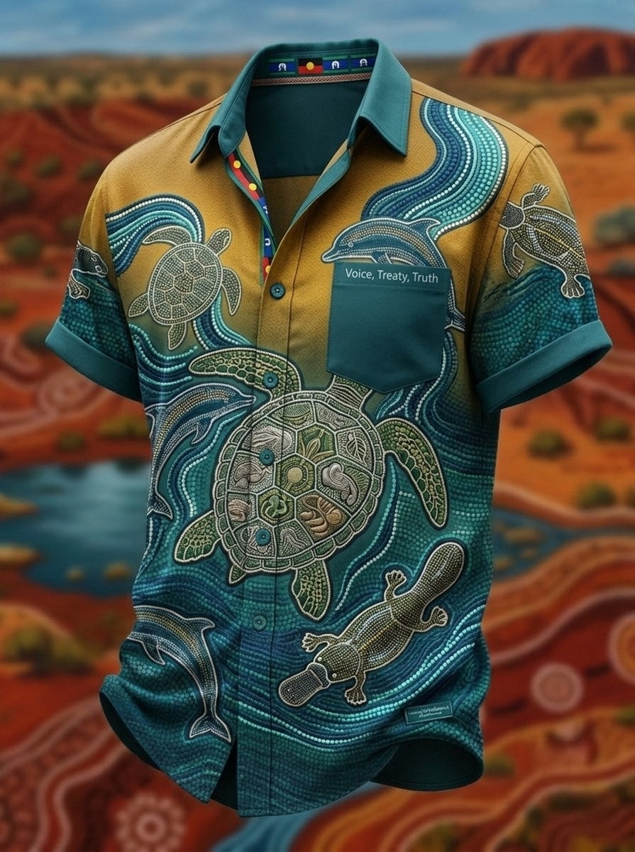 Men's AU Aboriginal Culture  Printed Short-Sleeve Shirt
