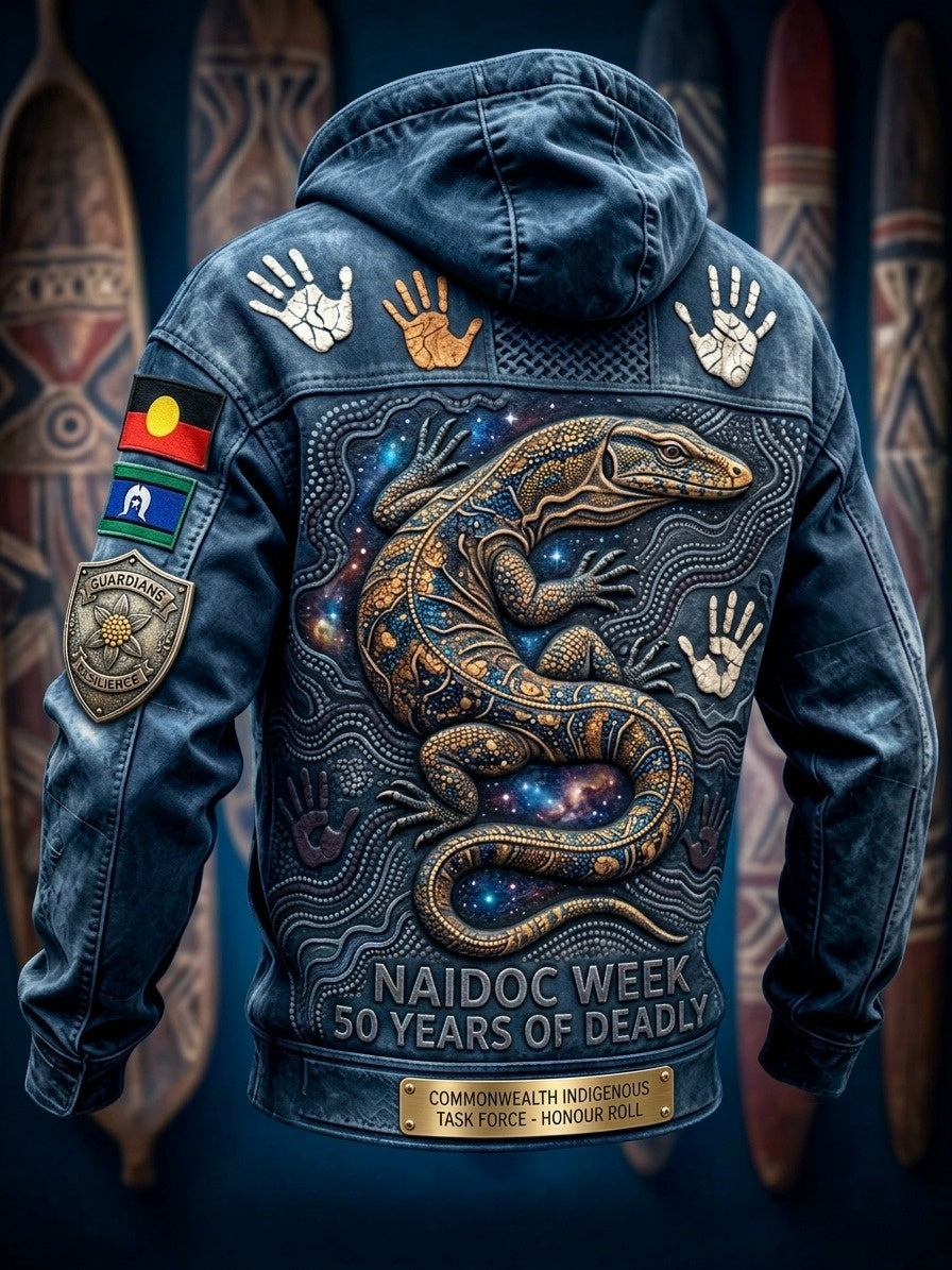 Men's AU Aboriginal Culture Printed Zip-Up Hoodie