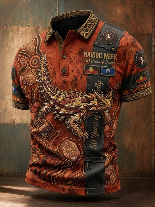 Men's AU Aboriginal Culture Printed polo shirt