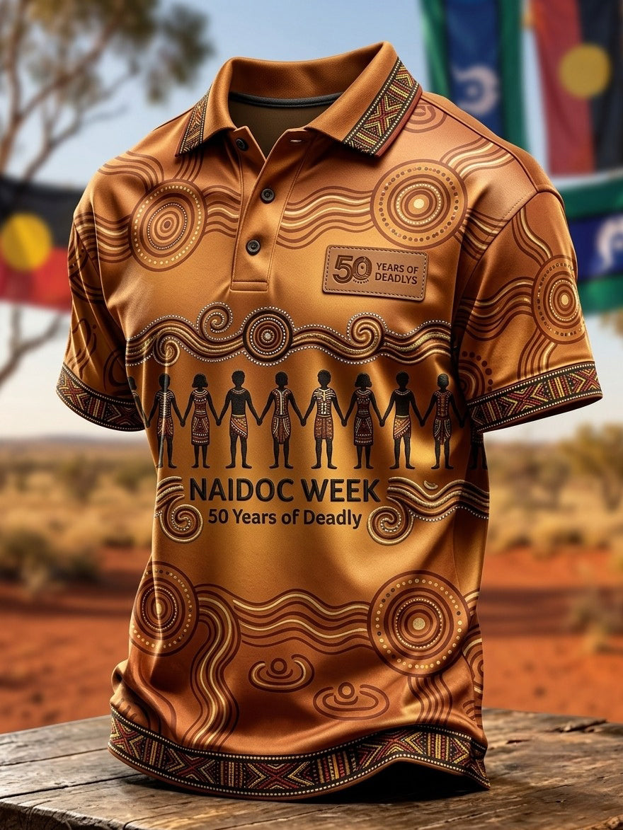 Men's AU Aboriginal Culture Printed polo shirt