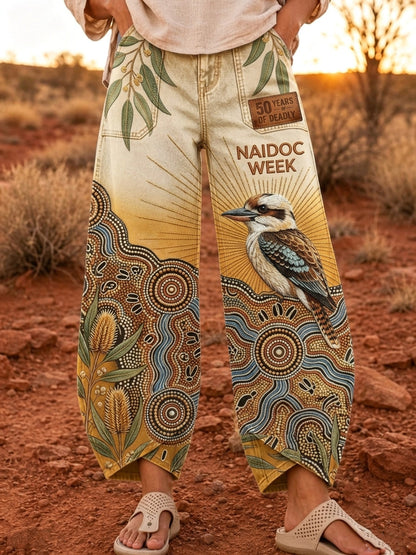 Women's Naidoc Week Art Print Flared Trousers