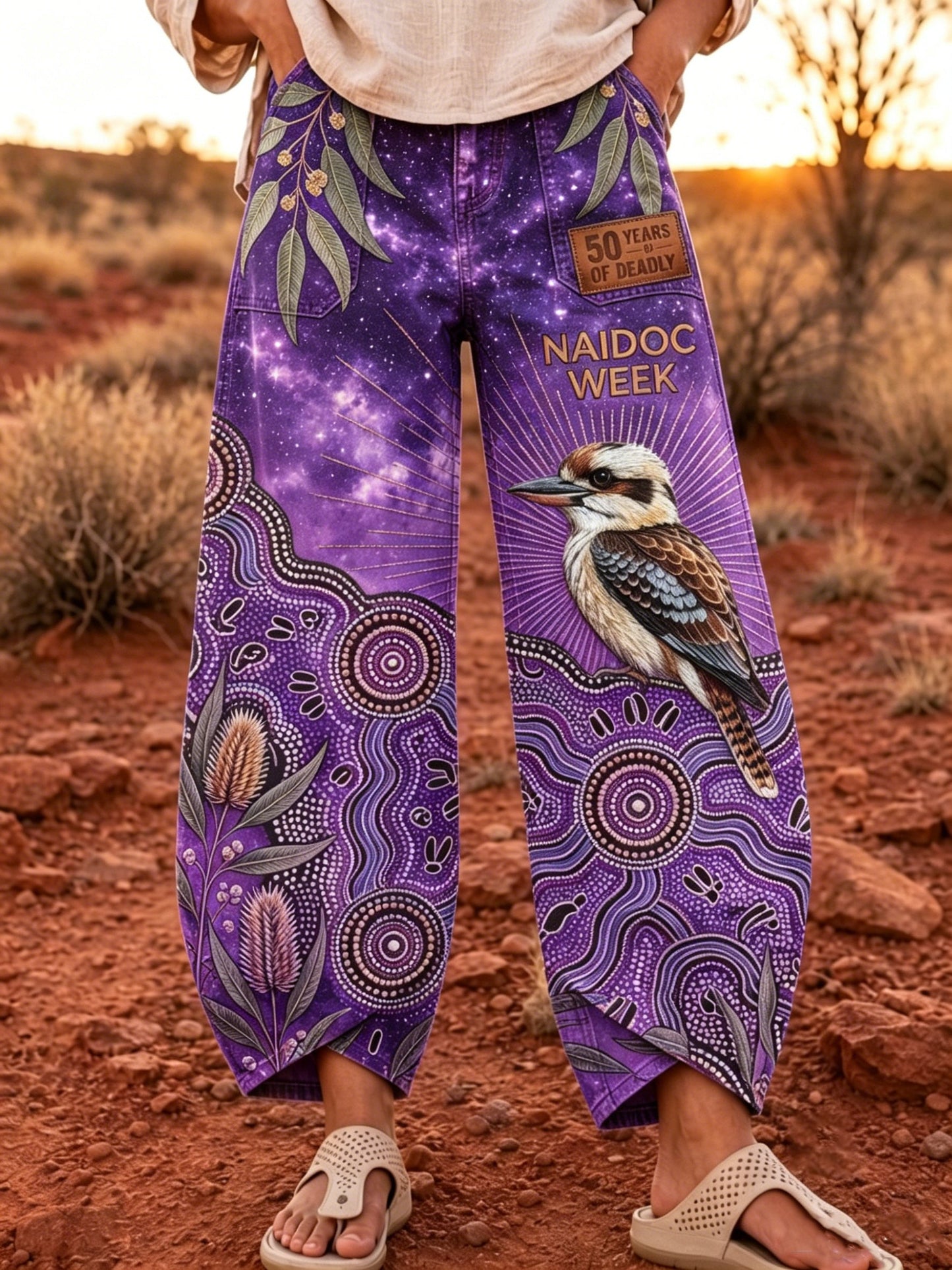 Women's Naidoc Week Art Print Flared Trousers