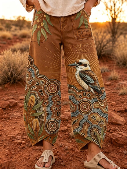 Women's Naidoc Week Art Print Flared Trousers