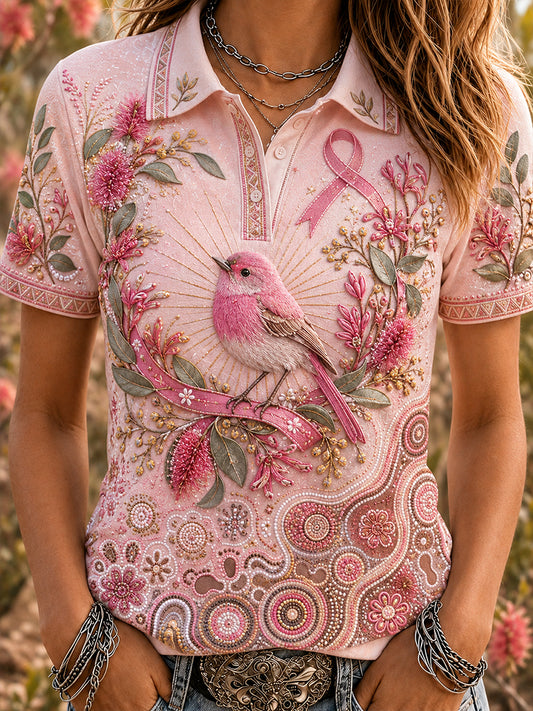 Women's Australia Breast Cancer Awareness Polo T-Shirt