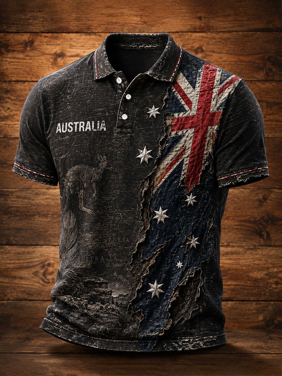 Men's Australia Pride Art Printed Casual Tops