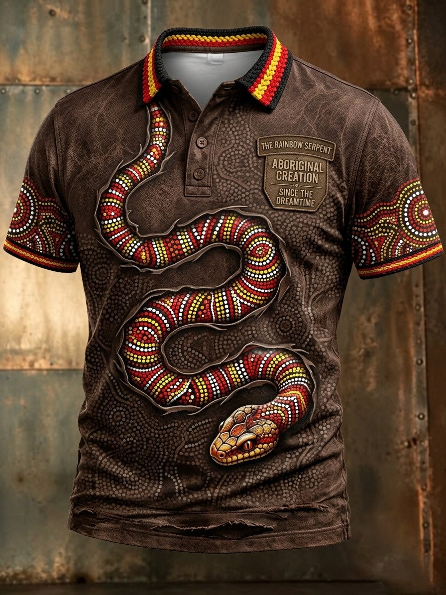 Men's Australia Pride Art Printed Polo T-Shirt