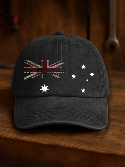 Vintage Australian Flag Badge Casual Print Hats