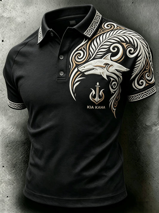 Men's Maori Art NZ Printed Casual Tops
