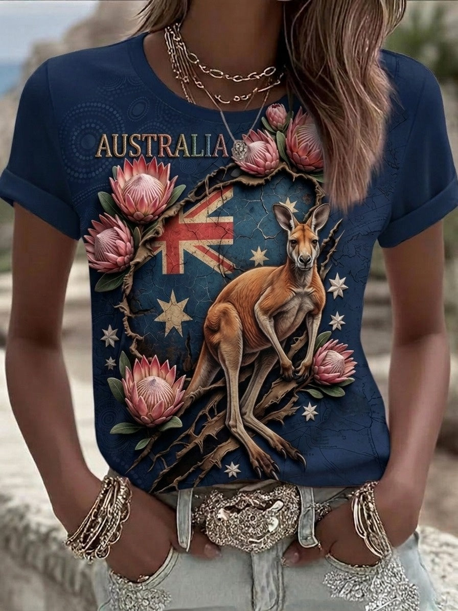 Women's  Australia Pride Art Printed T-shirt