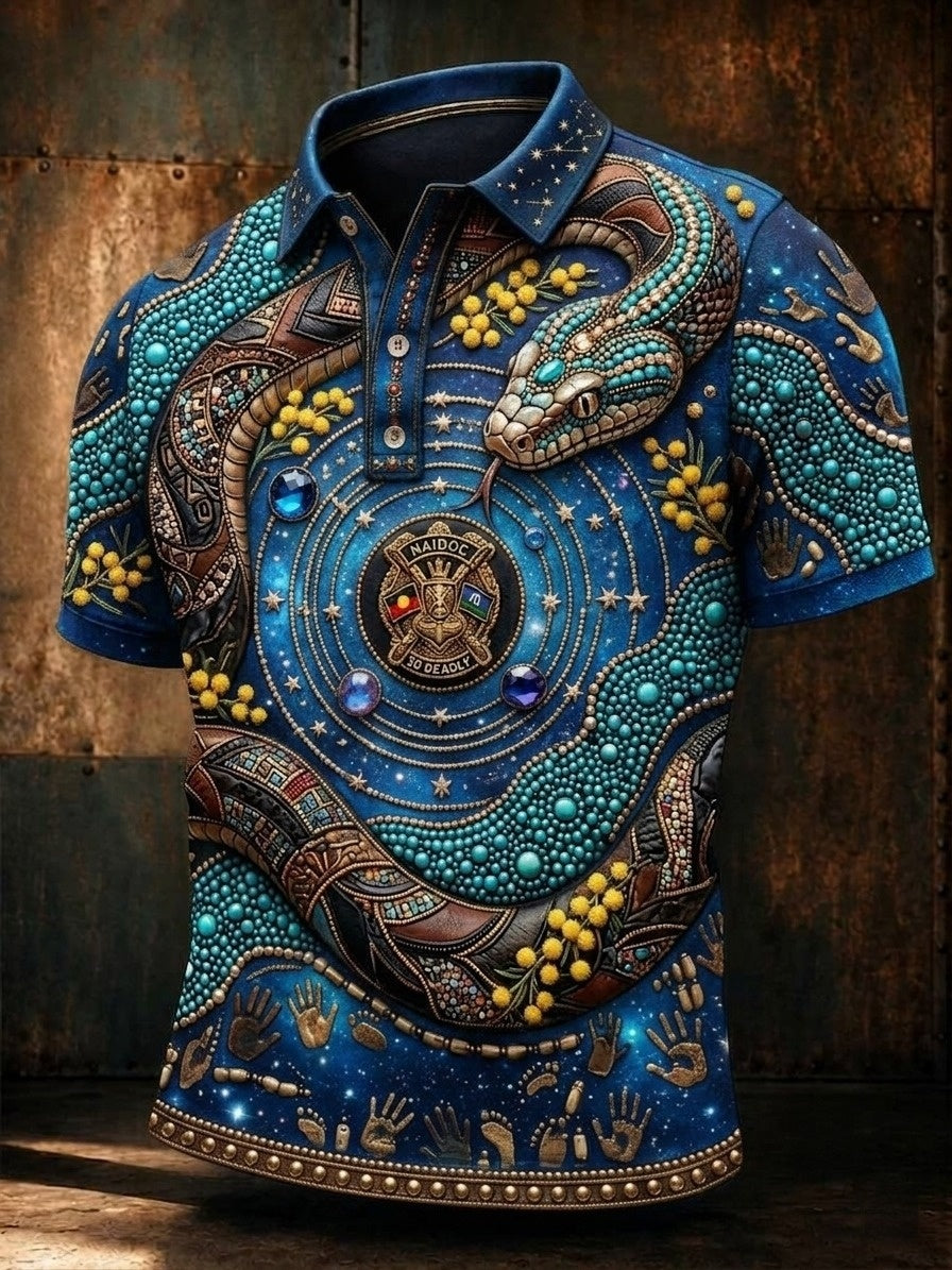 Men's AU Aboriginal Culture Printed polo shirt