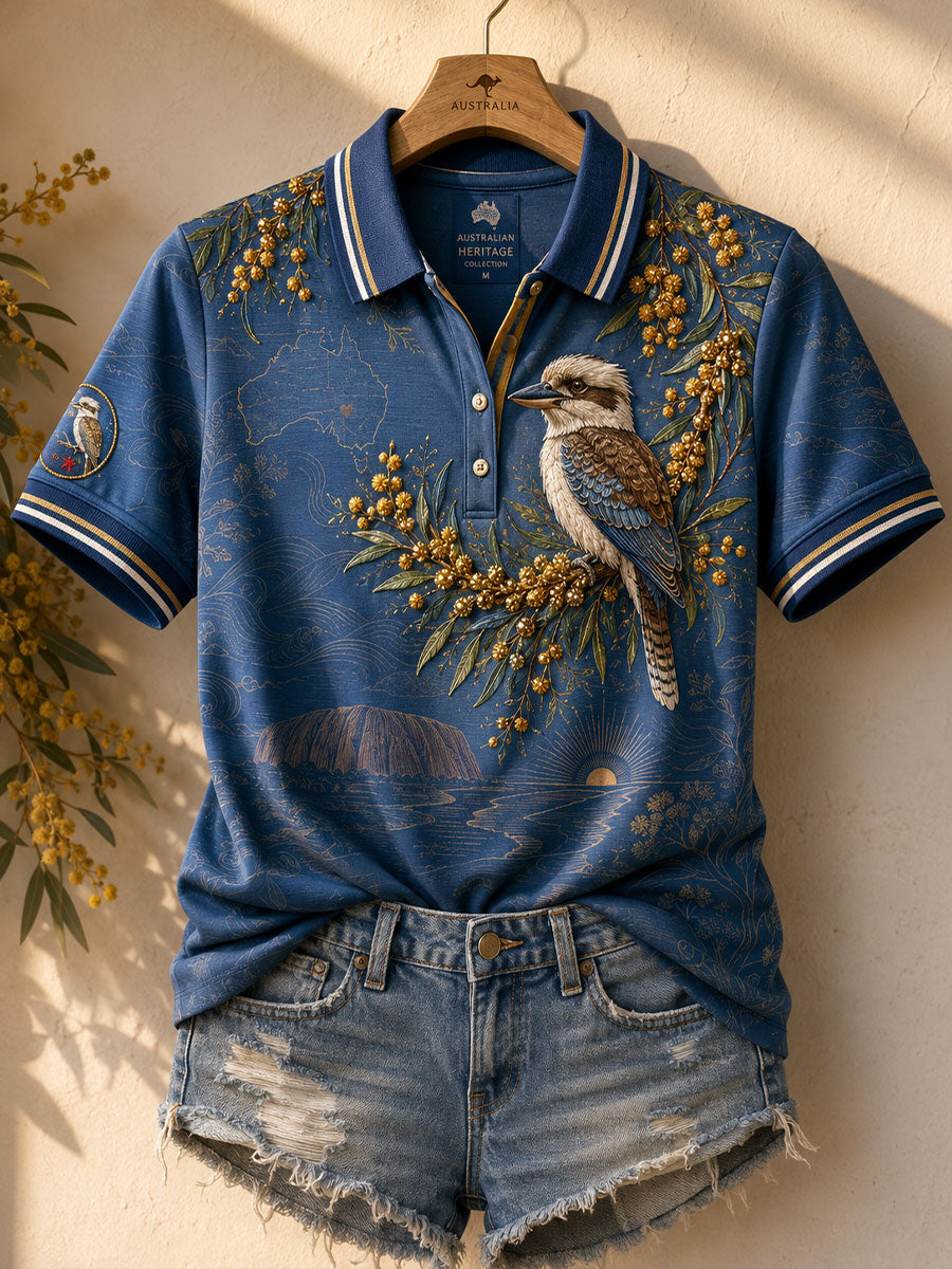 Women's Aussie Pride Floral Art Printed Casual Tops