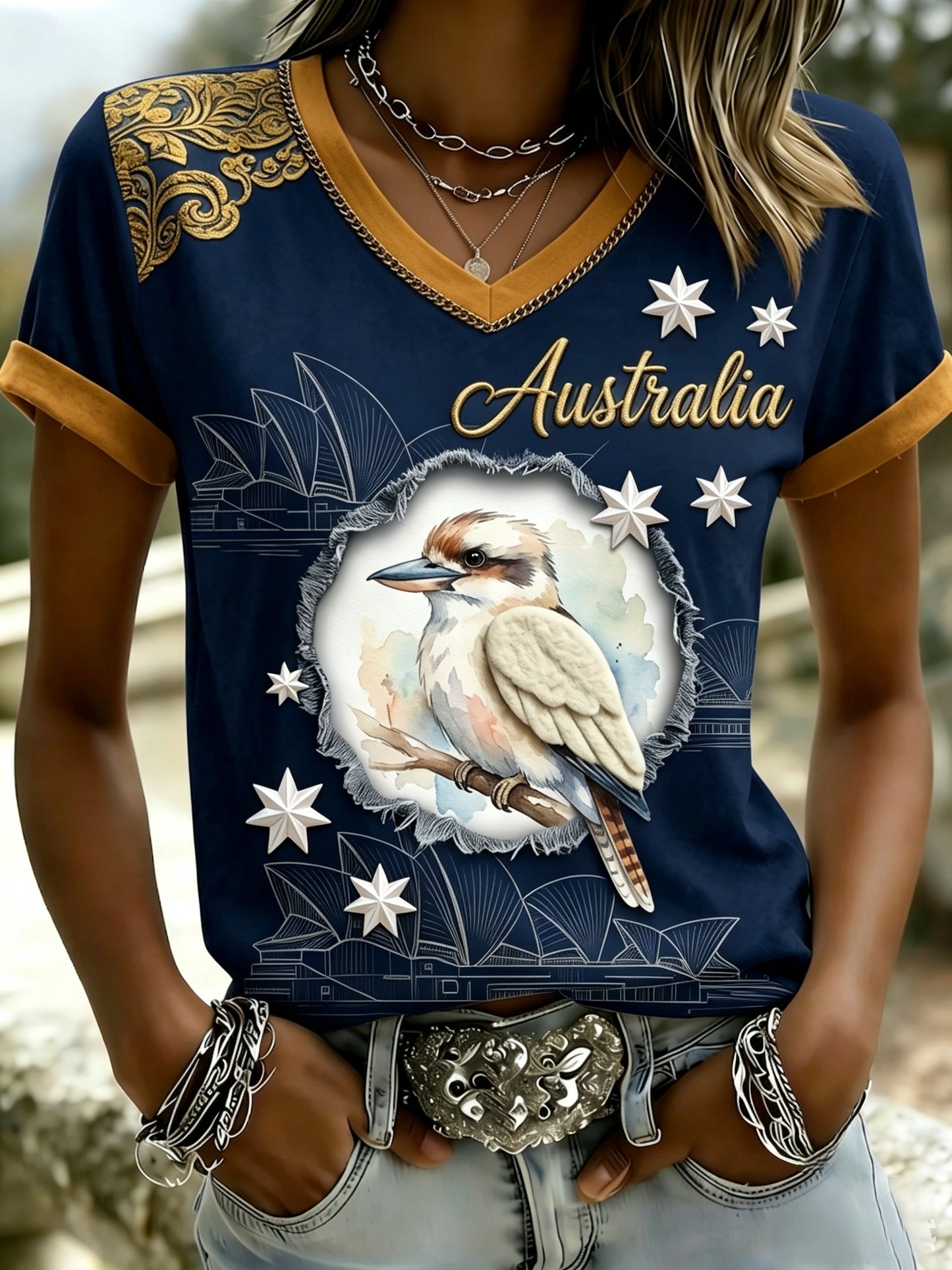 Women's  Australia Pride Art Printed T-shirt