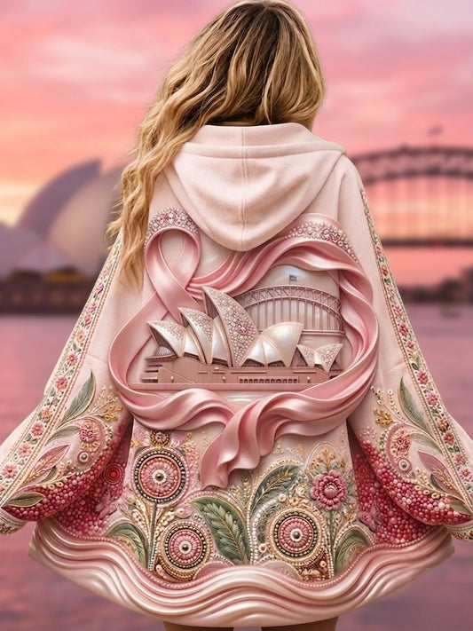 Women's Australian Breast Cancer Awareness Zip-Up Hoodie