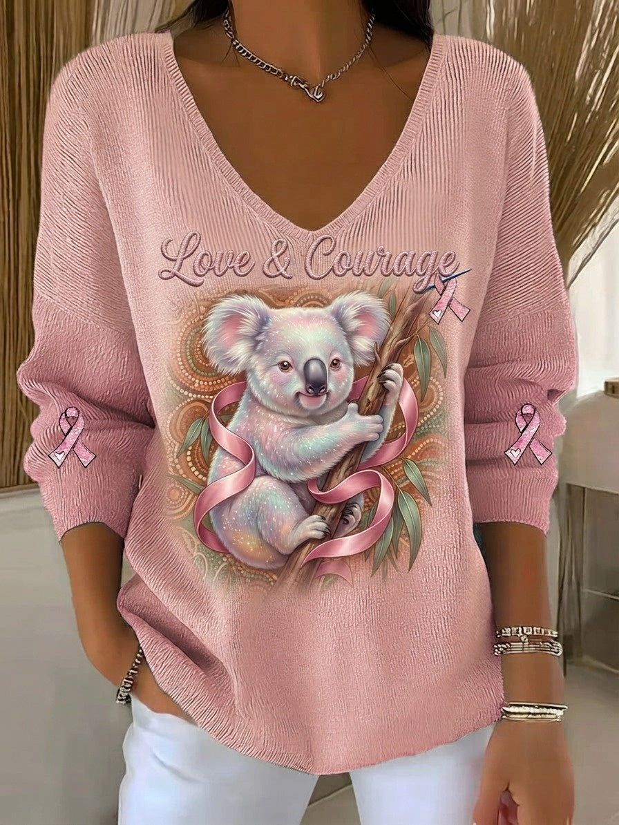 Women's Breast Cancer Awareness Australia Knit Long-Sleeve Top