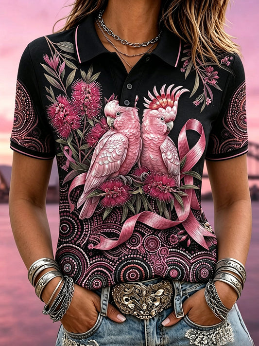 Women's Breast Cancer Awareness Australia Polo T-Shirt