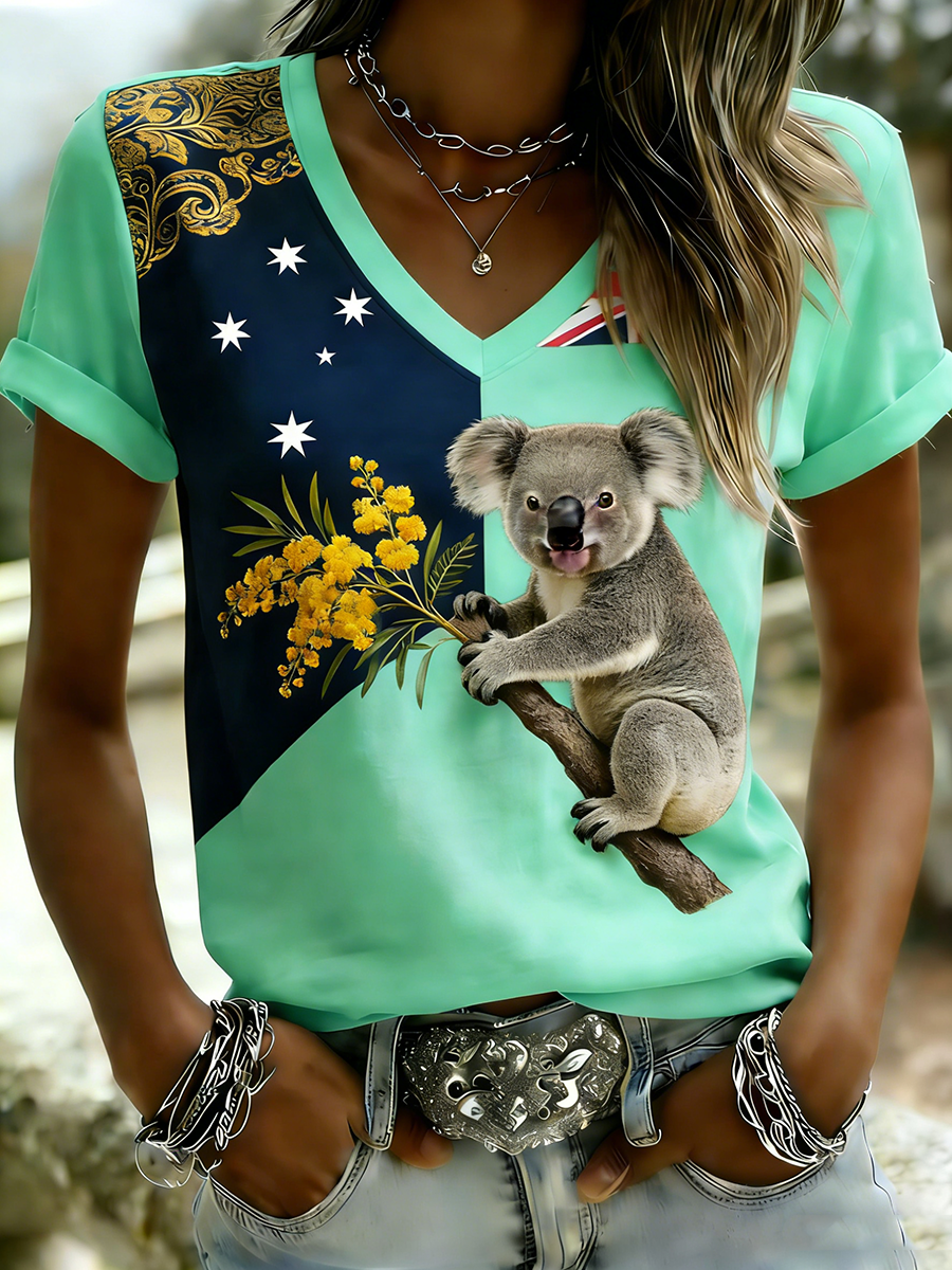 Women's  Vintage Australian Holiday Casual Comfortable Short Sleeve T-Shirt