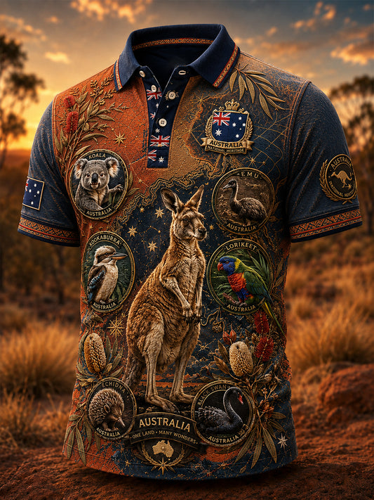 Men's Australian Animals Short Sleeve Shirt
