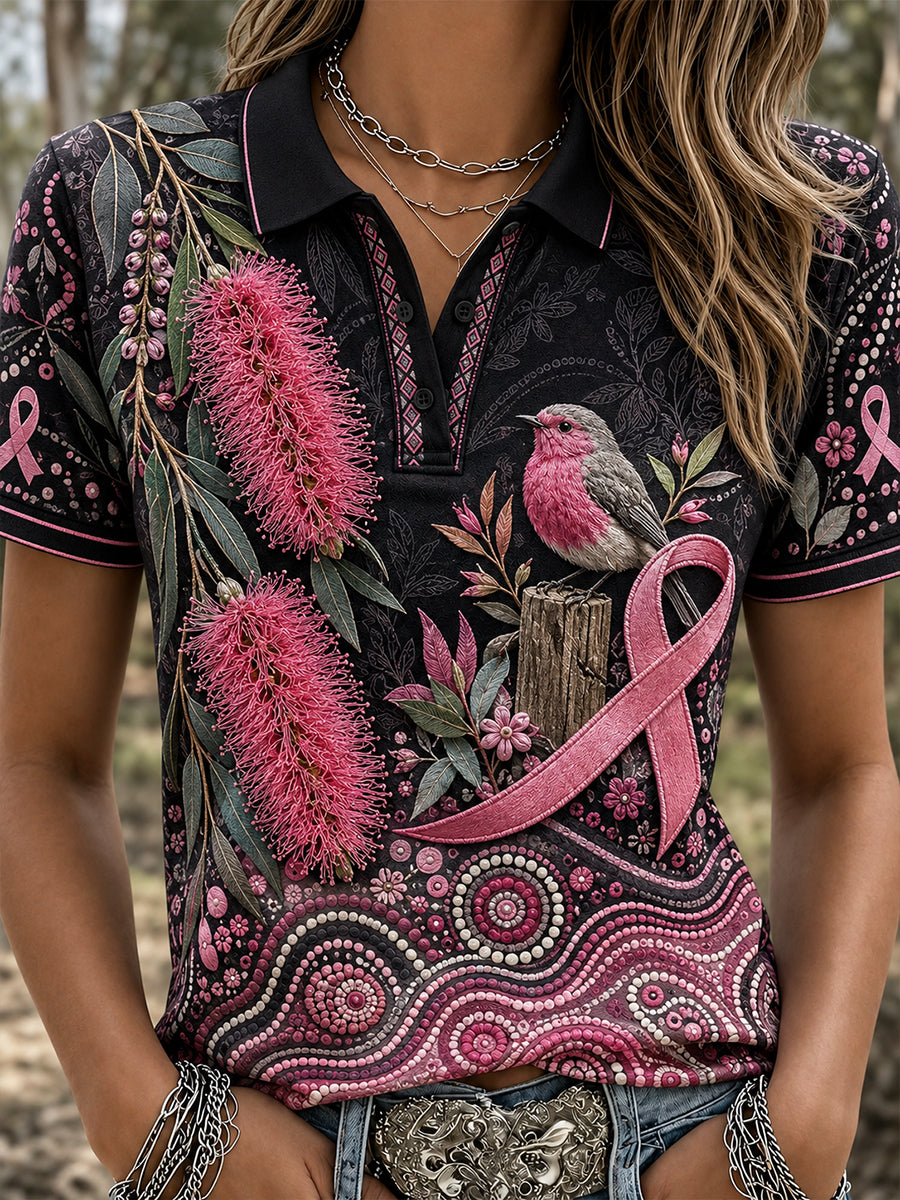 Women's Breast Cancer Awareness Australia Polo T-Shirt